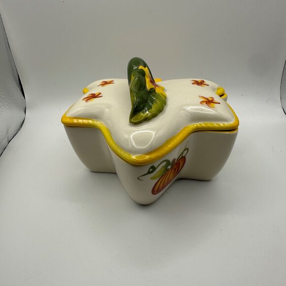 Temp-tations by Tara seasonal 10 oz leaf shaped covered dish autumn decor - Picture 3 of 10